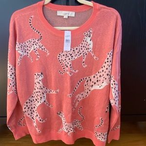 NWT LOFT cheetah sweater